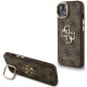 Rudas dėklas Apple iPhone 13 telefonui "Guess PU 4G Metal Logo Stand Camera Frame Case"