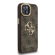 Rudas dėklas Apple iPhone 13 telefonui "Guess PU 4G Metal Logo Stand Camera Frame Case"