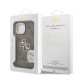 Rudas dėklas Apple iPhone 15 telefonui "Guess PU 4G Metal Logo Stand Camera Frame Case"