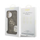 Rudas dėklas Apple iPhone 16 telefonui "Guess PU 4G Metal Logo Stand Camera Frame Case"