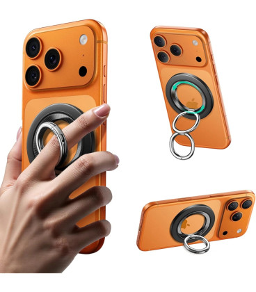 Juodas magsafe žiedas telefonui su laikikliu pirštui "ESR Magnetic 360 Halolock Magsafe"