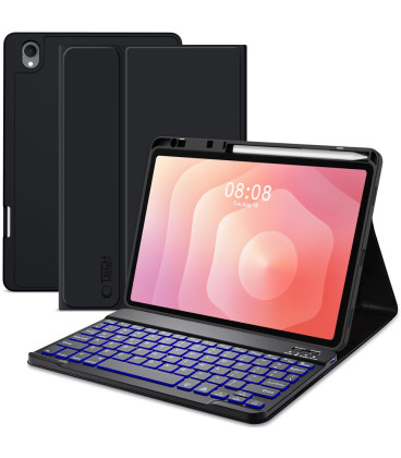 Juodas atverčiamas dėklas + klaviatūra Samsung Galaxy Tab S11 11.0 planšetei "Tech-Protect SC + Keyboard"