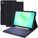 Juodas atverčiamas dėklas + klaviatūra Samsung Galaxy Tab A9 / A11 8.7 planšetei "Tech-Protect SC + Keyboard"