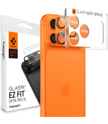Oranžinė kameros apsauga Apple iPhone 17 Pro Max kamerai "Spigen Optik Pro XL Glas.TR EZ Fit"