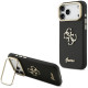 Juodas dėklas Apple iPhone 17 Pro Max telefonui "Guess PU Grained 4G Logo Stand Camera Frame Case"