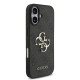 Juodas dėklas Apple iPhone 17 telefonui "Guess PU 4G Metal Logo Strap Case"