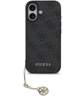 Pilkas dėklas Apple iPhone 17 telefonui "Guess 4G Charm Case"