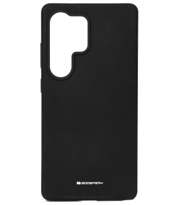 Juodas dėklas Samsung Galaxy S25 Ultra telefonui "Mercury Silicone Case"