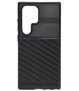 Juodas dėklas Samsung Galaxy S24 Ultra telefonui "Thunder Case"