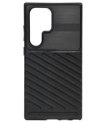 Juodas dėklas Samsung Galaxy S24 Ultra telefonui "Thunder Case"
