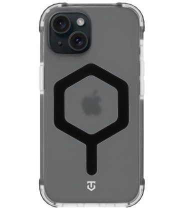 Skaidrus / juodas dėklas Apple iPhone 15 telefonui "Tactical MagForce Hexagon Cover"