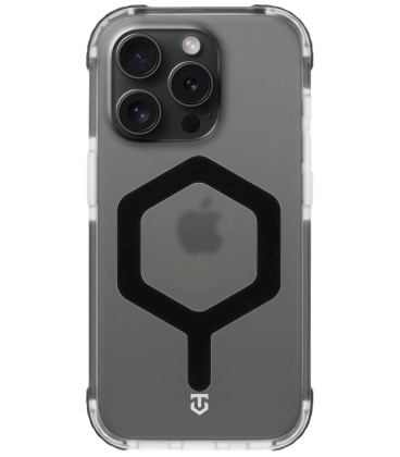 Skaidrus / juodas dėklas Apple iPhone 15 Pro telefonui "Tactical MagForce Hexagon Cover"