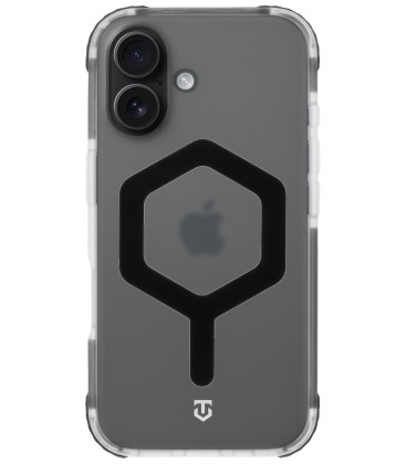 Skaidrus / juodas dėklas Apple iPhone 16 telefonui "Tactical MagForce Hexagon Cover"