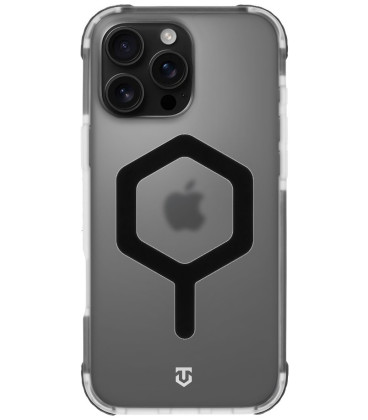 Skaidrus / juodas dėklas Apple iPhone 16 Pro Max telefonui "Tactical MagForce Hexagon Cover"