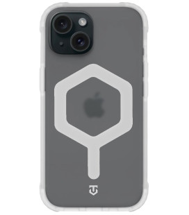 Skaidrus / baltas dėklas Apple iPhone 15 telefonui "Tactical MagForce Hexagon Cover"