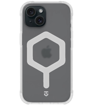 Skaidrus / baltas dėklas Apple iPhone 15 telefonui "Tactical MagForce Hexagon Cover"