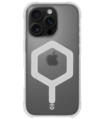 Skaidrus / baltas dėklas Apple iPhone 16 Pro telefonui "Tactical MagForce Hexagon Cover"
