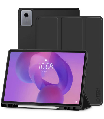 Juodas atverčiamas dėklas Lenovo Idea Tab Plus 12.1 TB-361 planšetei "Tech-Protect SC"