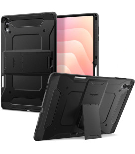 Juodas atverčiamas dėklas Samsung Galaxy Tab S11 Ultra 14.6 planšetei "Spigen Tough Armor PRO"