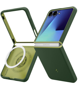 Žalias dėklas Samsung Galaxy Z Flip 7 telefonui "Spigen Nano Pop MAG Magsafe"