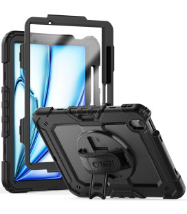 Juodas dėklas Apple iPad Air 11 6 / 7 / 2024-2025 planšetei "Tech-Protect Solid360"