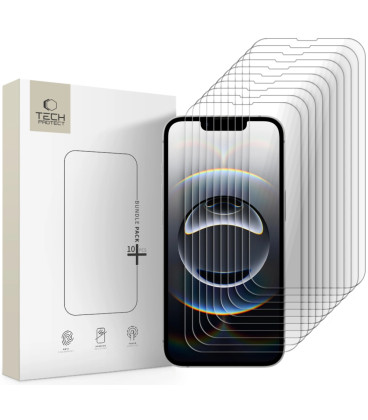 Apsauginiai grūdinti stiklai Apple iPhone 13 / 13 Pro / 14 / 16E / 17E telefonui "Tech-Protect Bundle 10-Pack"