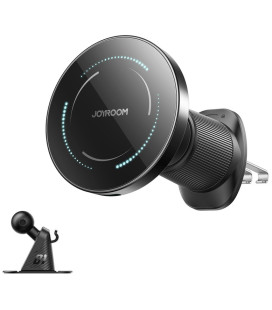 Juodas automobilinis telefono laikiklis su 15W belaidžio krovimo funkcija "Joyroom JR-ZS502 MagSafe"