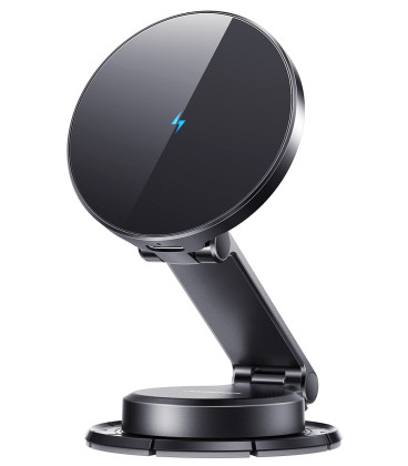 Juodas automobilinis telefono laikiklis su 15W belaidžio krovimo funkcija "Joyroom JR-ZS408"