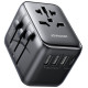 Juodas kelioninis adapteris 15W 1x USB-C, 3x USB-A "Joyroom JR-TCW01"