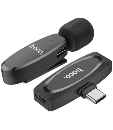 Juodas belaidis mikrofonas "Hoco L15 Type-C"