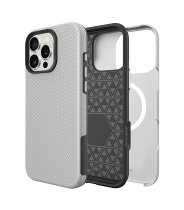 Dėklas Perfectionists Triangle Mag Case Apple iPhone 17 Pro sidabrinis