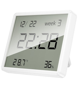 Baltas elektroninis laikrodis su higrotermometru "Hoco HX41"