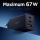 Juodas 67W 1xUSB-A + 2xUSB-C pakrovėjas "Spigen EE673EU Essential 2-Port"