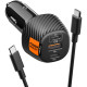 Juodas automobilinis 113W 1xUSB-A + 2xUSB-C pakrovėjas "Spigen Essential EV1133 3-Port"