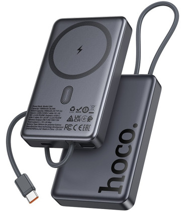 Juoda Išorinė baterija Power Bank 20W (15W) 10000mAh "Hoco Q44 Magnetic"