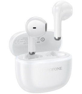 Baltos belaidės ausinės "Borofone FQ11"