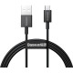 Juodas USB-A - MicroUSB 2A 100cm laidas "Baseus Superior"