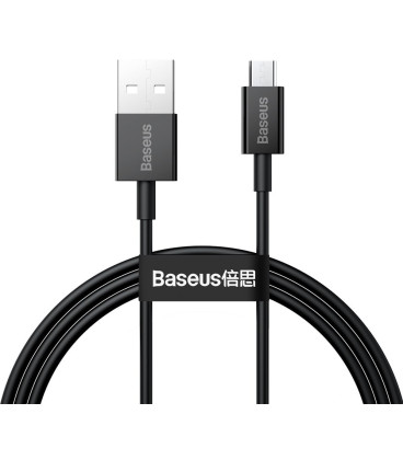 Juodas USB-A - MicroUSB 2A 100cm laidas "Baseus Superior"