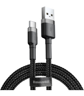 Juodas USB-A - USB-C 3A 100cm laidas "Baseus Cafule"