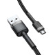 Juodas USB-A - MicroUSB 2.4A 100cm laidas "Baseus Cafule"
