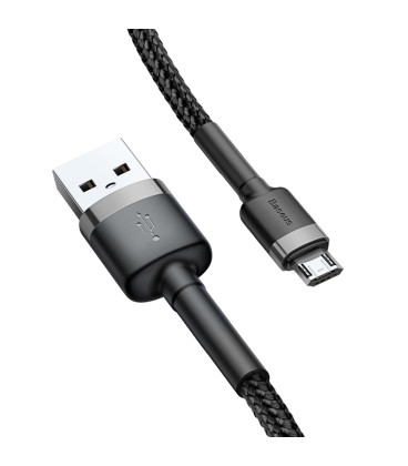 Juodas USB-A - MicroUSB 2.4A 100cm laidas "Baseus Cafule"