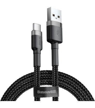 Juodas USB-A - USB-C 2.0A 200cm laidas "Baseus Cafule"
