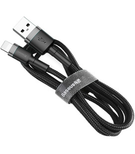 Juodas USB-A - Lightning 1.5A 200cm laidas "Baseus Cafule"