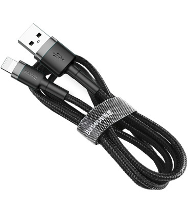 Juodas USB-A - Lightning 1.5A 200cm laidas "Baseus Cafule"