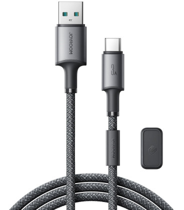 Juodas USB-A - USB-C 3A 120cm laidas su magnetiniu laikikliu "Joyroom SA-50"