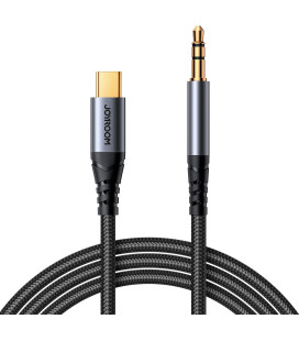 Juodas USB-C - 3.5mm 120cm audio laidas "Joyroom SY-A07"