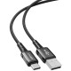 Juodas USB-A - USB-C 3A 120cm laidas "Acefast C1-04"