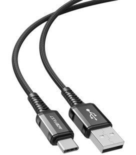 Juodas USB-A - USB-C 3A 120cm laidas "Acefast C1-04"