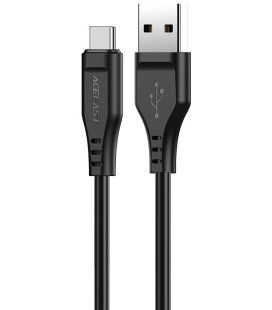 Juodas USB-A - USB-C 3A 120cm laidas "Acefast C3-04"