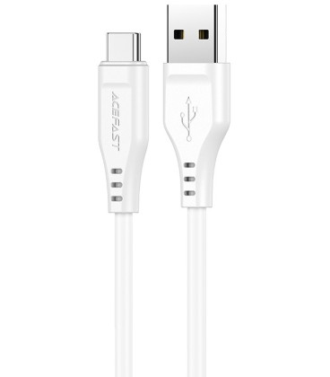  Baltas USB-A - USB-C 3A 120cm laidas "Acefast C3-04"